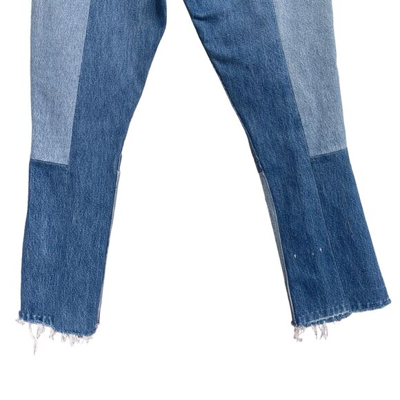 RE/DONE by Levi's SZ 29 70's Patch Jeans Distressed High-Rise Button-Fly Frayed - Picture 5 of 16